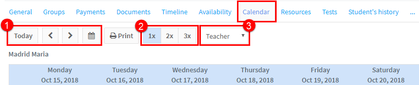 Teacher calendar