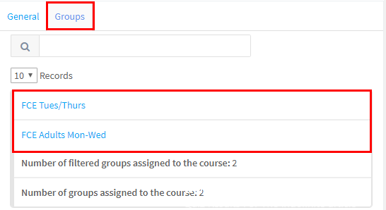 group linked to course
