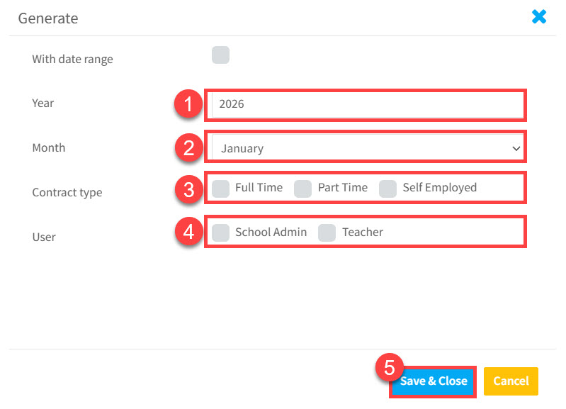 Monthly time tracking